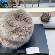 BUCKET HAT IN KHAKI BROWN FOX FUR 404749