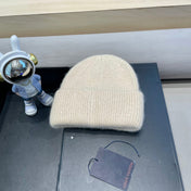 BEANIE HAT IN BEIGE WOOL AND RABBIT FUR 433474