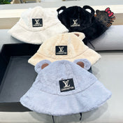 BUCKET HAT IN BEAU BLUE  WOOL AND LAMB FUR 434941