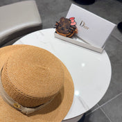 DIOR 26S FLAT-BRIM STRAW HAT STYLE 43
