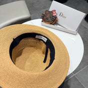DIOR 26S FLAT-BRIM STRAW HAT STYLE 43