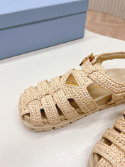 Monolith Crochet Cage Sandals 30 Beige