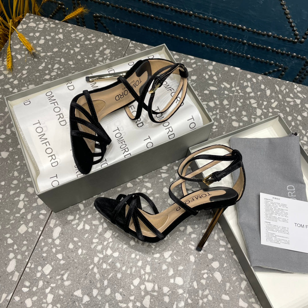 VELVET IDA SANDAL 10 CM BLACK