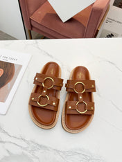 TIPPI SANDAL IN BRONZE BROWN CALFSKIN