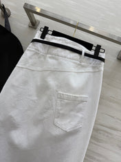 Loewe 25 Belt Skirt White Cotton