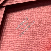 CALVI DUO COMPACT CARD HOLDER IN LIGHT PINK EPSOM CALFSKIN