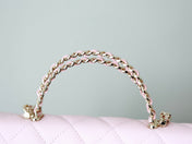CHANEL 25S KELLY IN PASTEL PINK LAMBSKIN WITH GOLD HARDWARE