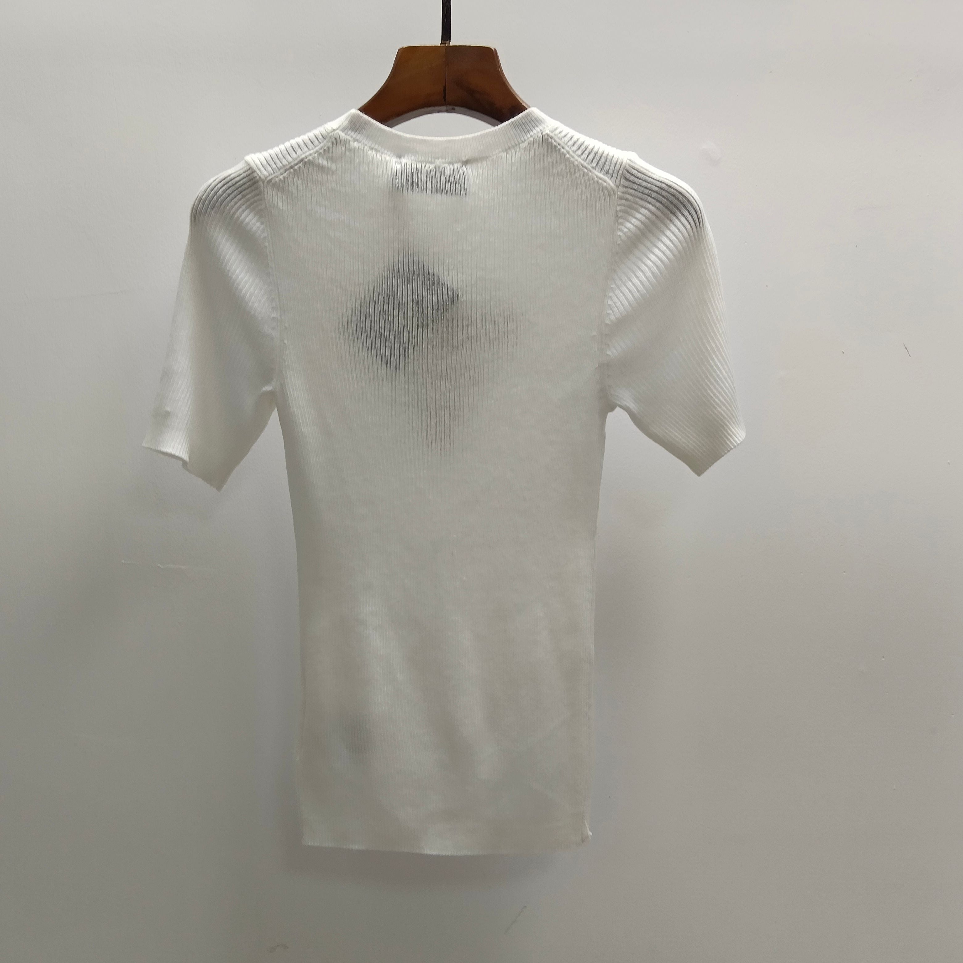 PRADA 26S SHORT-SLEEVE KNIT TOP STYLE 999