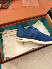 LP 26S BASIC 360 FLEXY WALK SNEAKER IN DARK BLUE FABRICS AND CALFSKIN