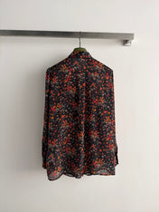 GUCCI 26S LONG-SLEEVE FLORAL BOW-TIE BLOUSE 485