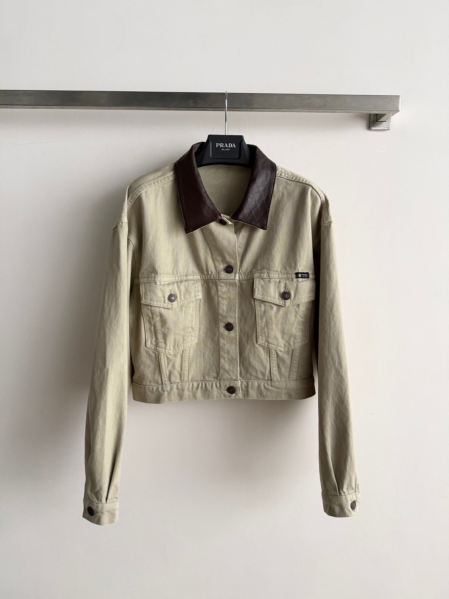 PRADA 26S LEATHER COLLAR JACKET STYLE 938