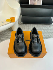 LV CHECKER MARY JANE IN BLACK CALFSKIN