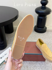 LP 26S ESPADRILLE LOAFERS IN YELLOW SUEDE WITH JUTE TRIM