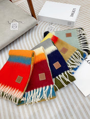 SCARF 185 CM IN COLORFUL GRADIENT WOOL AND MOHAIR 396249