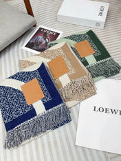 ANAGRAM SCARF 140 CM IN NAVY BLUE WOOL 410215