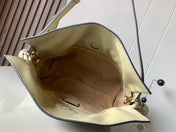 LOEWE 25S MEDIUM FLAMENCO CLUTCH BAG 23 IN DUSTY KHAKI CALFSKIN
