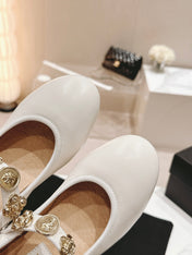MARY JANE SHOES WHITE LAMBSKIN