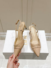 MY DD 25S SLINGBACK PUMP 50MM IN BEIGE GLOSSY CALFSKIN
