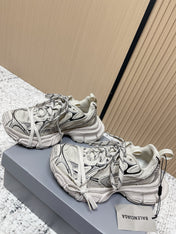 BALENCIAGA 25S 3XL SNEAKERS IN LIGHT TAUPE MIX BLACK PU LEATHER