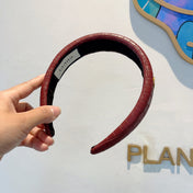 BURGUNDY RED HAIRBAND CALFSKIN 374075