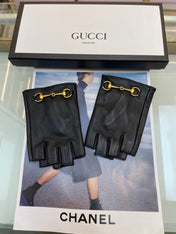 FINGERLESS GLOVES WITH HORSEBIT IN BLACK LAMBSKIN 463853