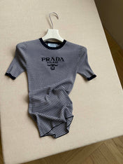 PRADA 26S SHORT-SLEEVE KNIT TOP 1003