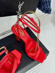 SL CORINNE SANDALS ROSE SATIN CREPE