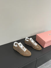 RETRO SNEAKERS IN COFFEE BROWN MESH AND SUEDE