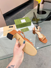 GG HIGH HEELS SANDALS 60 IN ORANGE LAMBSKIN