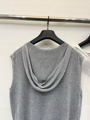 PRADA 26S HOODED SLEEVELESS KNIT TOP 1021