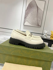 GG LOAFER WITH HORSEBIT WHITE CALFSKIN