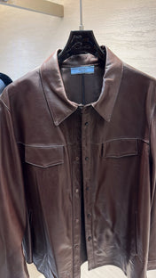 PRADA 25S LEATHER SHIRT JACKET 452
