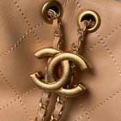CHANEL 25S HOBO BAG 45 IN WARM SAND BEIGE LAMBSKIN