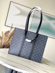 SAC PLAT 24H 41 IN DARK GRAY MONOGRAM ECLIPSE CANVAS