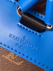 LV 25S CHRISTOPHER BACKPACK 48 IN BROWN AND PERSIAN BLUE CANVAS MONOGRAM