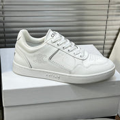 TRAINER LOW LACE-UP SNEAKER IN CALFSKIN, LAMINATED CALFSKIN AND SUEDE CALFSKIN OPTIC WHITE