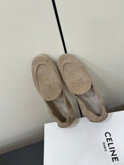 CELINE 26S MAILLON TRIOMPHE LOAFER IN BEIGE SUEDE