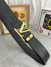 LV 25S BELT 38 MM IN BLACK CALFSKIN 593277