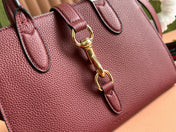 SMALL JACKIE TOTE 24 IN BURGUNDY LAMBSKIN