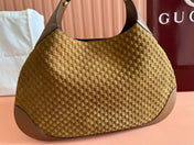 MEDIUM B SHOULDER BAG 42 IN BROWN GG SUEDE
