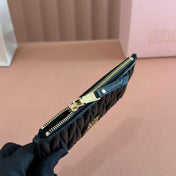 MATELASSÉ LEATHER ENVELOPE WALLET BLACK