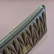 MATELASSÉ LEATHER ENVELOPE WALLET CARAMEL