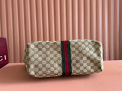 GUCCI GIGLIO LARGE TOTE BAG 60 IN BEIGE AND DARK BROWN GG CANVAS