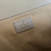 GUCCI 25S BACKPACK 46 CM IN MOSS GREEN CALFSKIN WITH SILVER HARDWARE