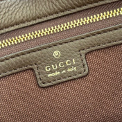 GUCCI 25S JACKIE 1961 SMALL BAG 28 CM IN DARK BROWN LEATHER WITH GOLD HARDWARE