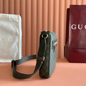 GUCCI 26S SUPREME MESSENGER BAG 23 IN MOSS GREEN CANVAS