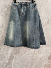 Loewe A-line Skirt Blue Polyester Fiber