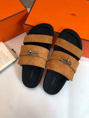 GABRIEL SANDAL MULE IN BRONZE BROWN SUEDE