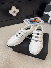 SNEAKERS WITH THREE STRAPS IN WHITE CALFSKIN