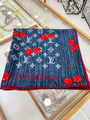 LV SCARF 135 CM IN WOOL MIX SILK 735872